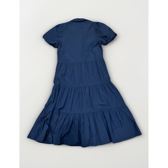 Brochu Walker Women's Dress XS Blue Collared Puff Sleeve Tiered Shirt Midi - Picture 2 of 14